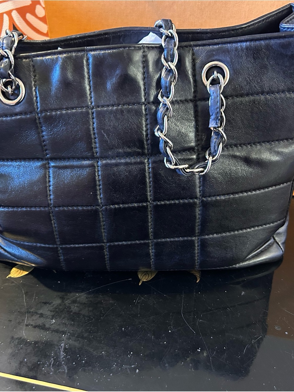 CHANEL Black Quilted Leather Shoulder Tote with Silver Chain - Picture 11 of 16